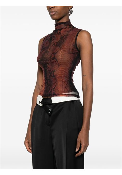 python tank top woman black and brown JEAN PAUL GAULTIER | 26/01-W-TO410-M012P6000